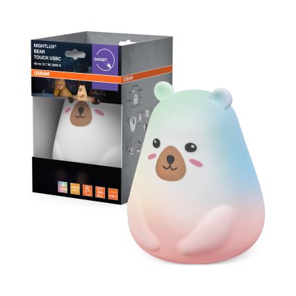Osram - LED RGBW Lampe tactile dimmable pour enfants NIGHTLUX BEAR LED/0,7W/3,7V 1200 mAh blanche
