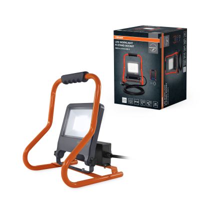 Osram - LED-schijnwerper met beugel en stopcontacten R-STAND LED/50W/230V 4000K IP44 oranje/antraciet