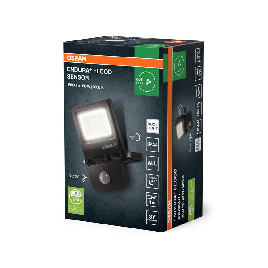 Osram - LED-schijnwerper met sensor ENDURA LED/20W/230V 4000K IP44