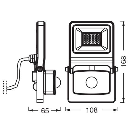 Osram - LED-schijnwerper met sensor ENDURA LED/20W/230V 4000K IP44
