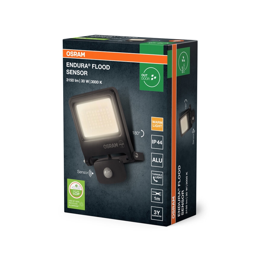 Osram - LED-schijnwerper met sensor ENDURA LED/30W/230V 3000K IP44