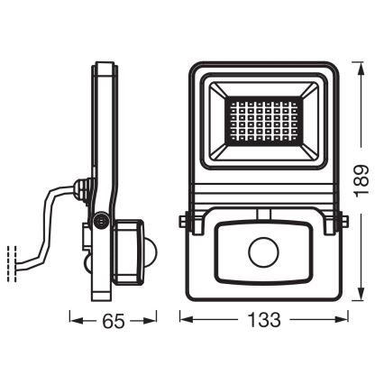 Osram - LED-schijnwerper met sensor ENDURA LED/30W/230V 3000K IP44