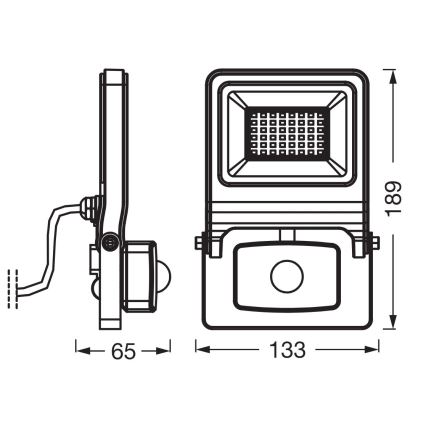 Osram - LED-schijnwerper met sensor ENDURA LED/30W/230V IP44