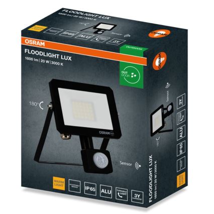 Osram - LED-schijnwerper met sensor FLOODLIGHT LED/20W/230V 3000K IP65