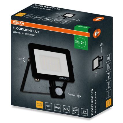 Osram - LED-schijnwerper met sensor FLOODLIGHT LED/30W/230V 3000K IP65