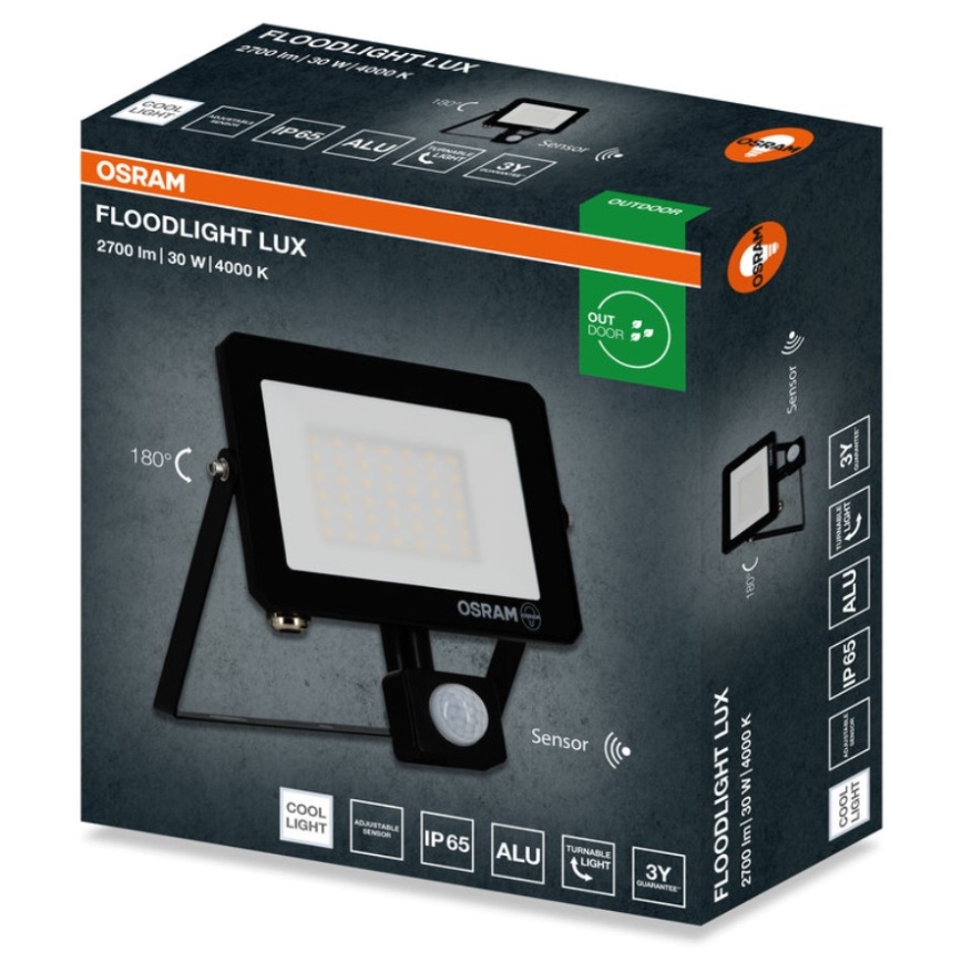 Osram - LED-schijnwerper met sensor FLOODLIGHT LED/30W/230V 4000K IP65