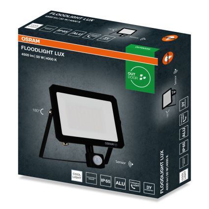 Osram - LED-schijnwerper met sensor FLOODLIGHT LED/50W/230V 4000K IP65
