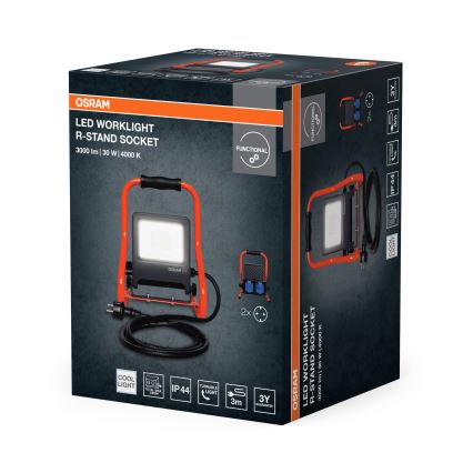 Osram - LED-schijnwerper met statief R-STAND LED/30W/230V 4000K P44 oranje