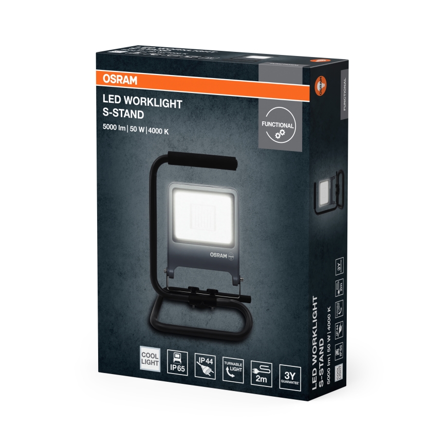 Osram - LED-schijnwerper met statief S-STAND LED/50W/230V 4000K IP65 antraciet