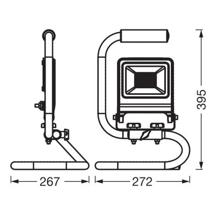 Osram - LED-schijnwerper met statief S-STAND LED/50W/230V 4000K IP65 antraciet