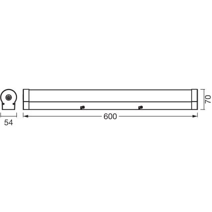 Osram - Dimbare LED-badspiegelverlichting ORBIS TUBE LED/12W/230V 3000/4000K 60 cm IP44 zwart