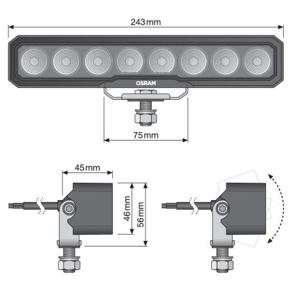 Osram - LED-spotlamp voor voertuigen LIGHTBAR WL VX250-WD LED/36W/12/24V 6000K IP69