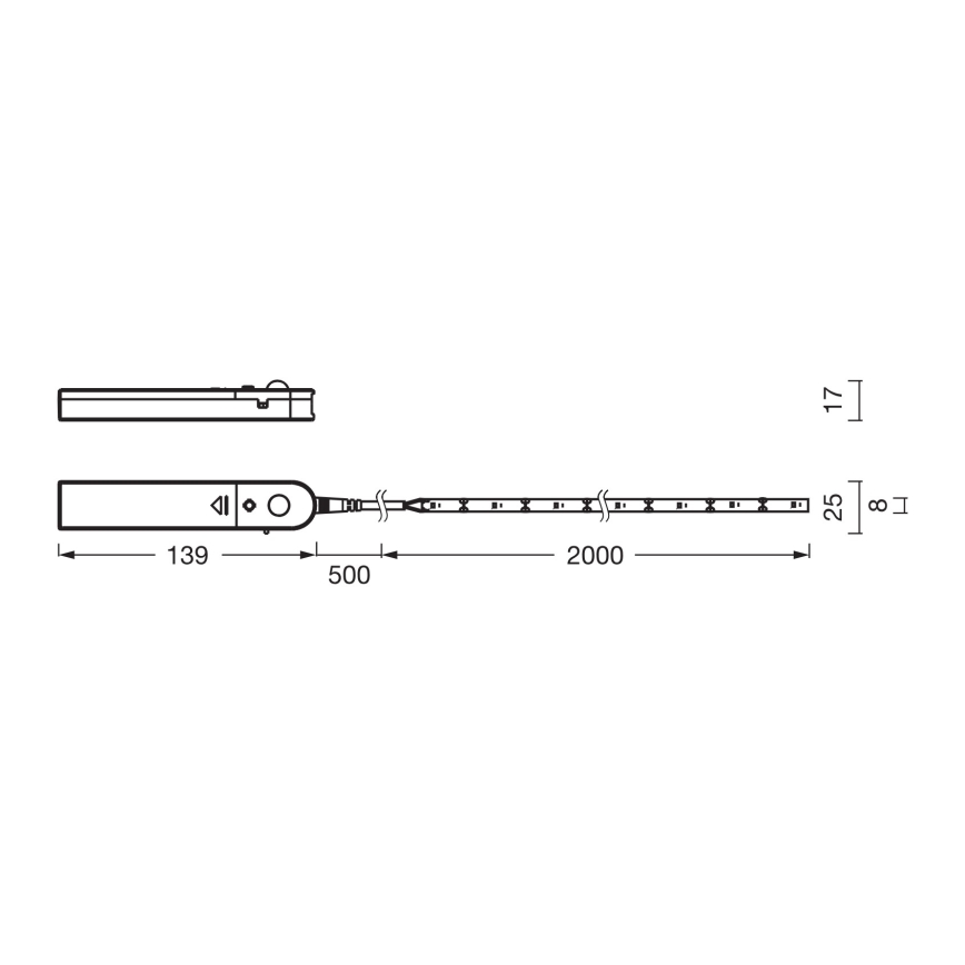 Osram - LED-strip met bewegingssensor FLEX 2m LED/3,6W/4xAA