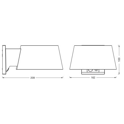 Osram - LED zonnewandlamp met sensor ENDURA STYLE LED/10,1W/4,2V 2000 mAh IP54 antraciet