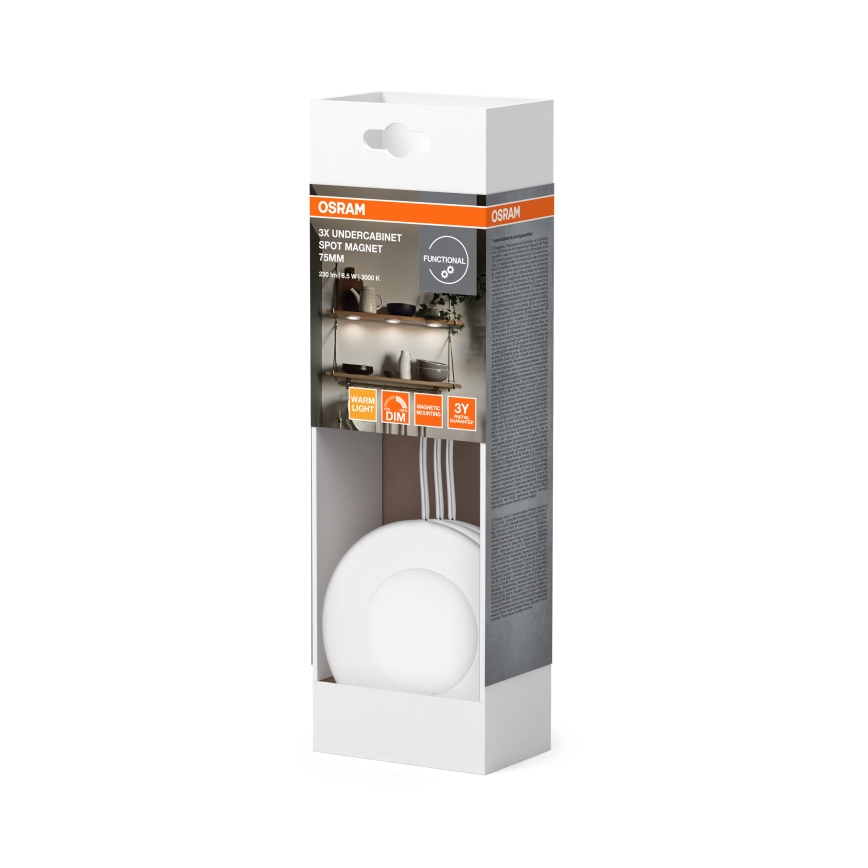 Osram - Lot de 3 luminaires LED sous-meuble UNDERCABINET LED/8,5W/230V 3000K blanc
