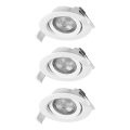 Osram - Lot de 3 spots LED encastrables dimmables SPOT LED/4,9 W/230 V 2700 K Ø 8,7 cm blanc