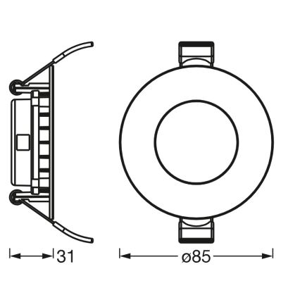 Osram - Luminaire encastré LED SLIM LED/4,5W/230V 4000K