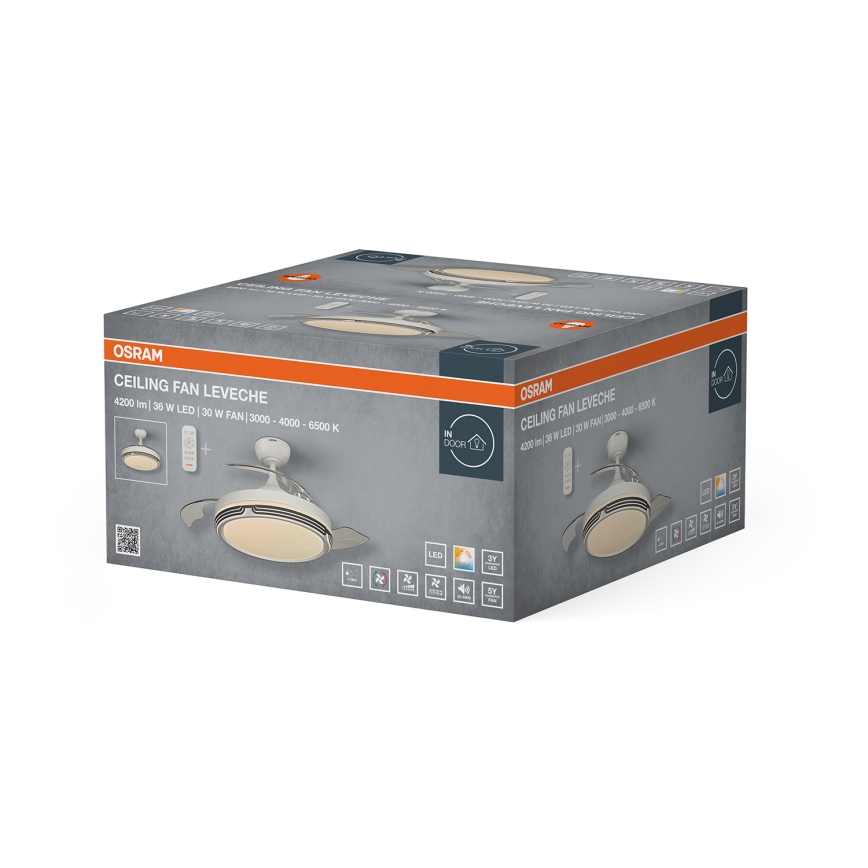 Osram - Plafonnier LED dimmable avec ventilateur LEVECHE LED/36W/230V 3000/4000/6500K + télécommande