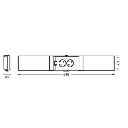 Osram - Éclairage LED sous-meuble dimmable avec prises intégrées UNDERCABINET LED/10W/230V 3000K 54,8 cm noir