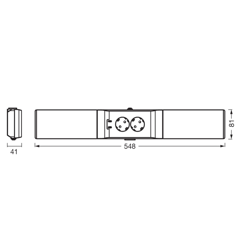 Osram - Éclairage LED sous-meuble dimmable avec prises intégrées UNDERCABINET LED/10W/230V 3000K 54,8 cm noir