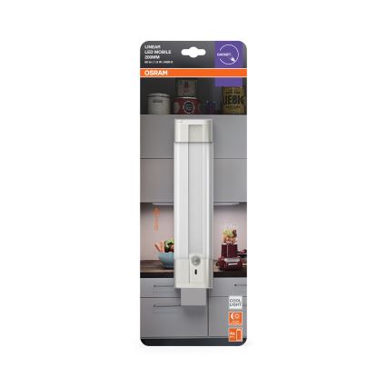Osram - Luminaire LED sous-meuble avec détecteur de mouvement et capteur crépusculaire LINEARLED LED/1,9W/6V 4xAA 4000K 21,4 cm blanc