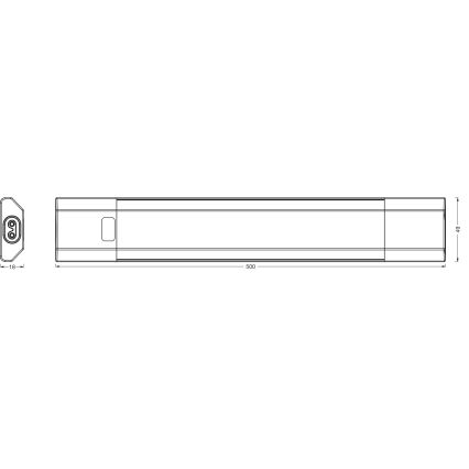 Osram - Éclairage LED sous-meuble dimmable avec capteur de mouvement LINEAR EDGE LED/8 W/230 V 3000/4000/6500 K 50 cm blanc