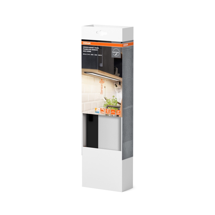 Osram - Luminaire LED sous-meuble dimmable avec capteur de mouvement UNDERCABINET LED/5W/230V 3000/4000/6500K 10x30 cm noir