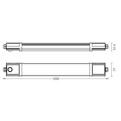 Osram - luminaire LED technique de type fluorescent équipé d'un capteur crépusculaire et d'un détecteur de mouvement SUBMARINE LED/36W/230V 122 cm IP65