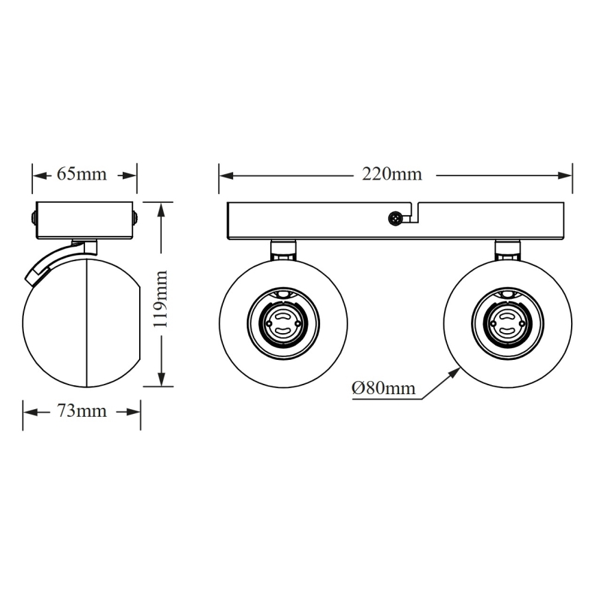 Osram - Opbouwspot SPOT SPHERAL 2xGU10/6W/230V zwart