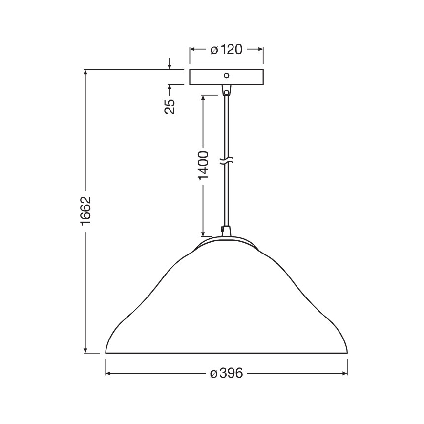 Osram - Pendellamp met kabel LOTUS LEAF 1xE27/9W/230V Ø 39,6 cm
