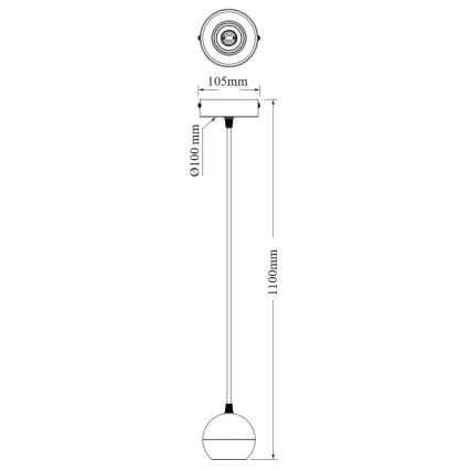 Osram - Pendellamp met kabel SPOT SPHERAL 1xGU10/6W/230V wit