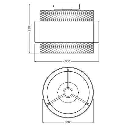 Osram - Plafondlamp DECOR HORNET 1xE27/10W/230V Ø 30 cm zwart/goud