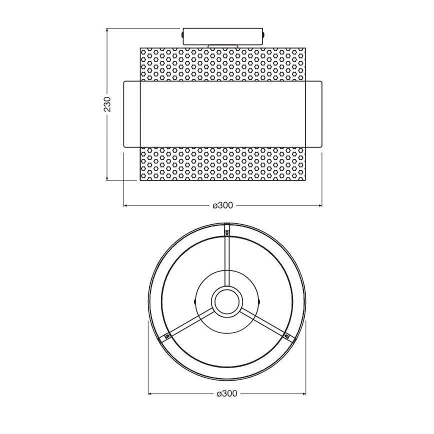 Osram - Plafondlamp DECOR HORNET 1xE27/10W/230V Ø 30 cm zwart/goud