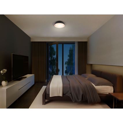 Osram - Plafondlamp ORBIS MADRID 2xE27/10W/230V Ø 29 cm zwart