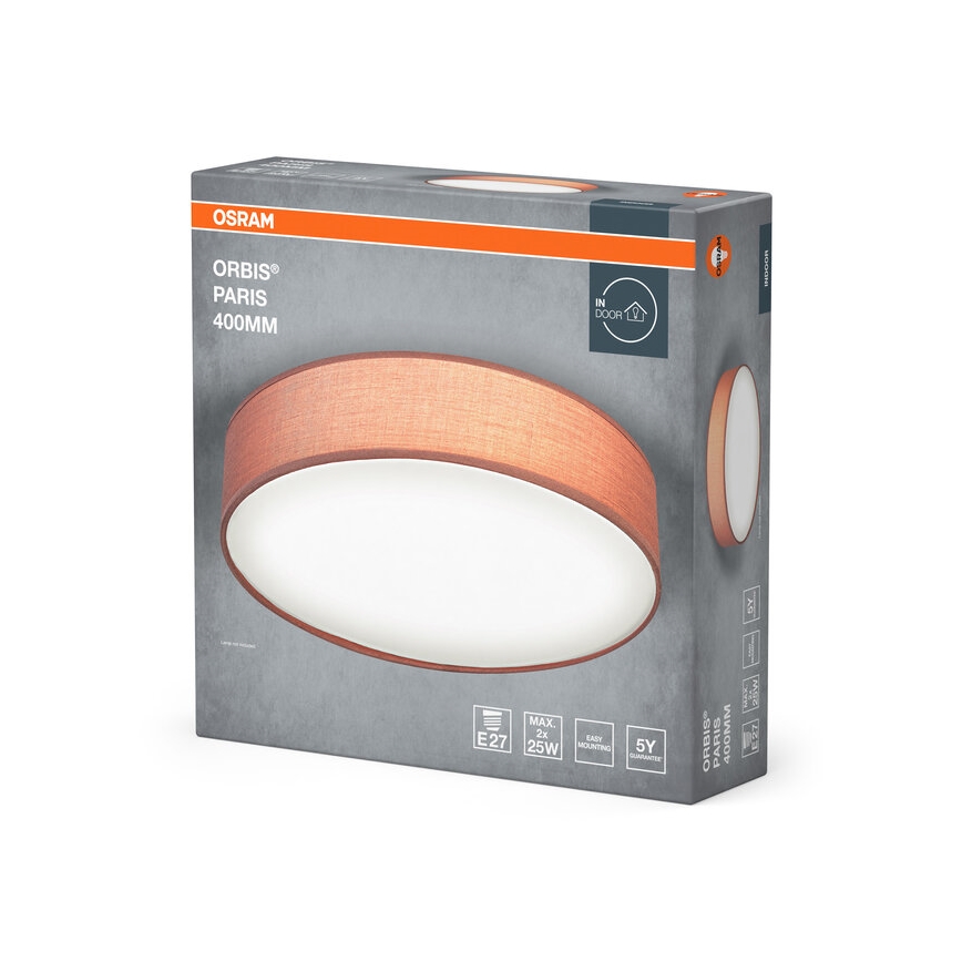 Osram - Plafondlamp ORBIS PARIS 2xE27/25W/230V Ø 40 cm bruin