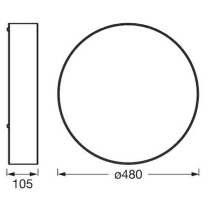 Osram - Plafondlamp ORBIS PARIS 3xE27/25W/230V Ø 48 cm zwart
