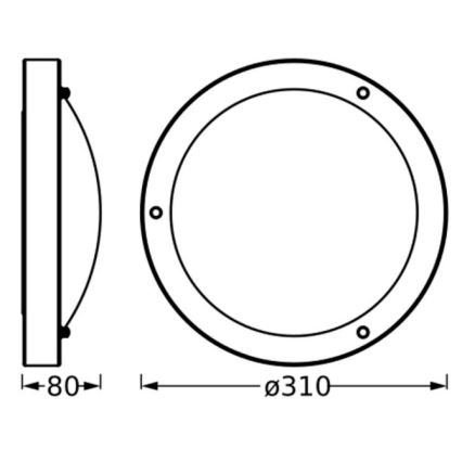 Osram - Plafondlamp voor de badkamer BATHROOM CLASSIC 1xE27/15W/230V Ø 31 cm IP44