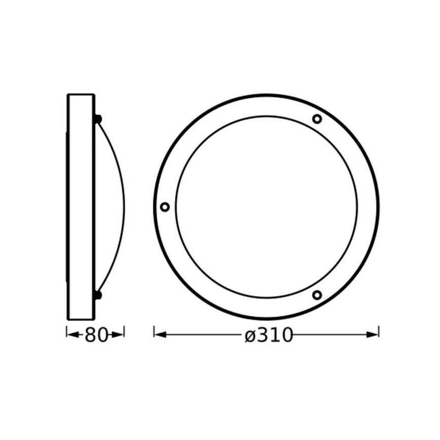Osram - Plafondlamp voor de badkamer BATHROOM CLASSIC 1xE27/15W/230V Ø 31 cm IP44