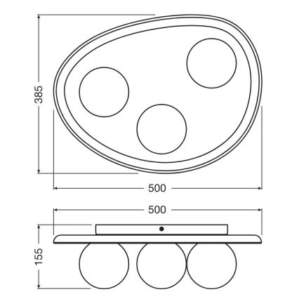 Osram - Plafonnier ACACIA NEST 3xG9/5W/230V en acacia