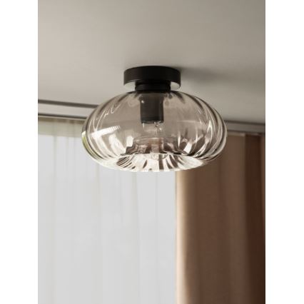 Osram - Plafonnier DECOR SMOKE 1xE27/12W/230V Ø 28 cm noir/gris fumé