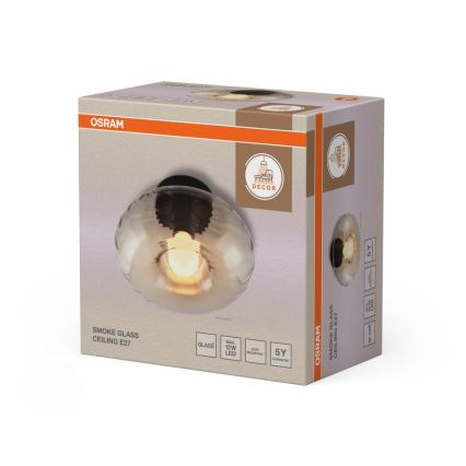 Osram - Plafonnier DECOR SMOKE 1xE27/12W/230V Ø 28 cm noir/gris fumé