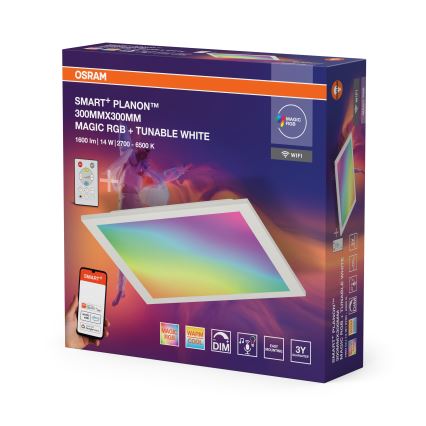 Osram - Plafonnier LED RGBW dimmable SMART+ MAGIC LED/14W/230V 2700-6500K 30x30 cm Wi-Fi + télécommande