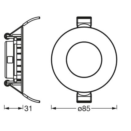 Osram - Plafonnier encastré SLIM LED/4,5W/230V 3000K