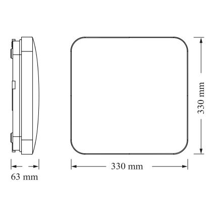Osram - Plafonnier LED avec capteur crépusculaire SQUARE LED/24W/230V 33x33 cm