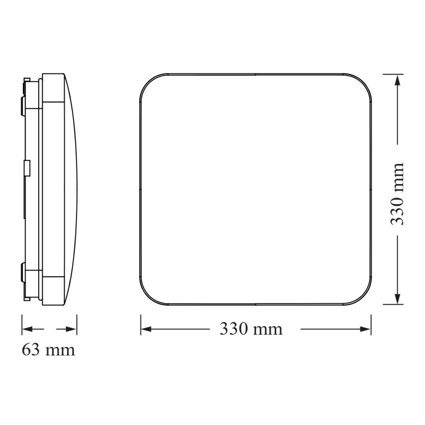 Osram - Plafonnier LED avec capteur crépusculaire SQUARE LED/24W/230V 33x33 cm