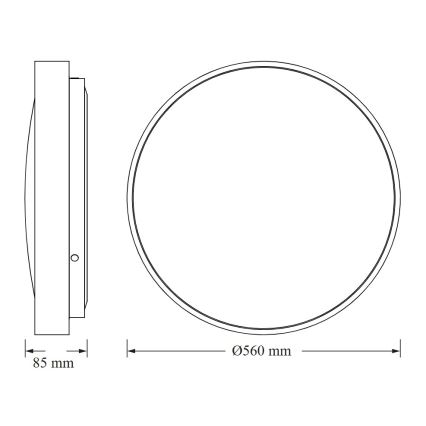 Osram - Plafonnier LED CEILING LUXO LED/60W/230V Ø 56 cm argenté