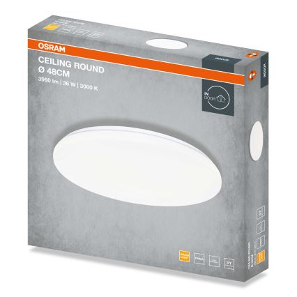 Osram - Plafonnier LED CEILING ROUND, 36 W, 230 V, 3000 K, Ø 48 cm, blanc