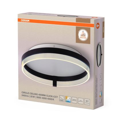 Osram - Plafonnier LED DECOR CIRCLE LED/25W/230V 3000/4000/6500K Ø 40 cm noir/blanc