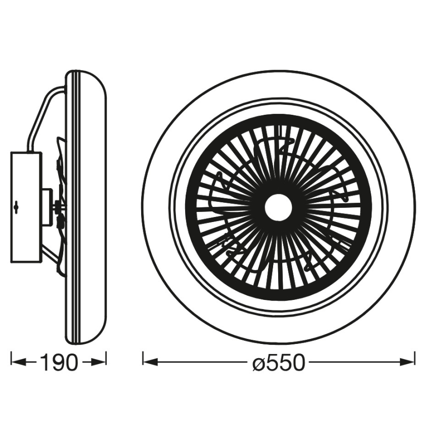 Osram - Plafonnier LED dimmable avec ventilateur SMART+ LED/75W/230V 3000-6500K Wi-Fi + télécommande