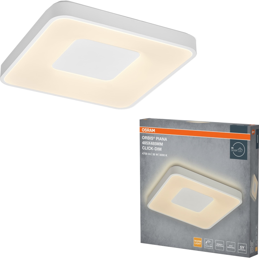 Osram - Plafonnier LED dimmable ORBIS PIANA LED/36W/230V 48,5x48,5 cm blanc